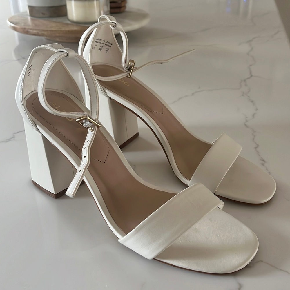 Aldo white strappy sandals